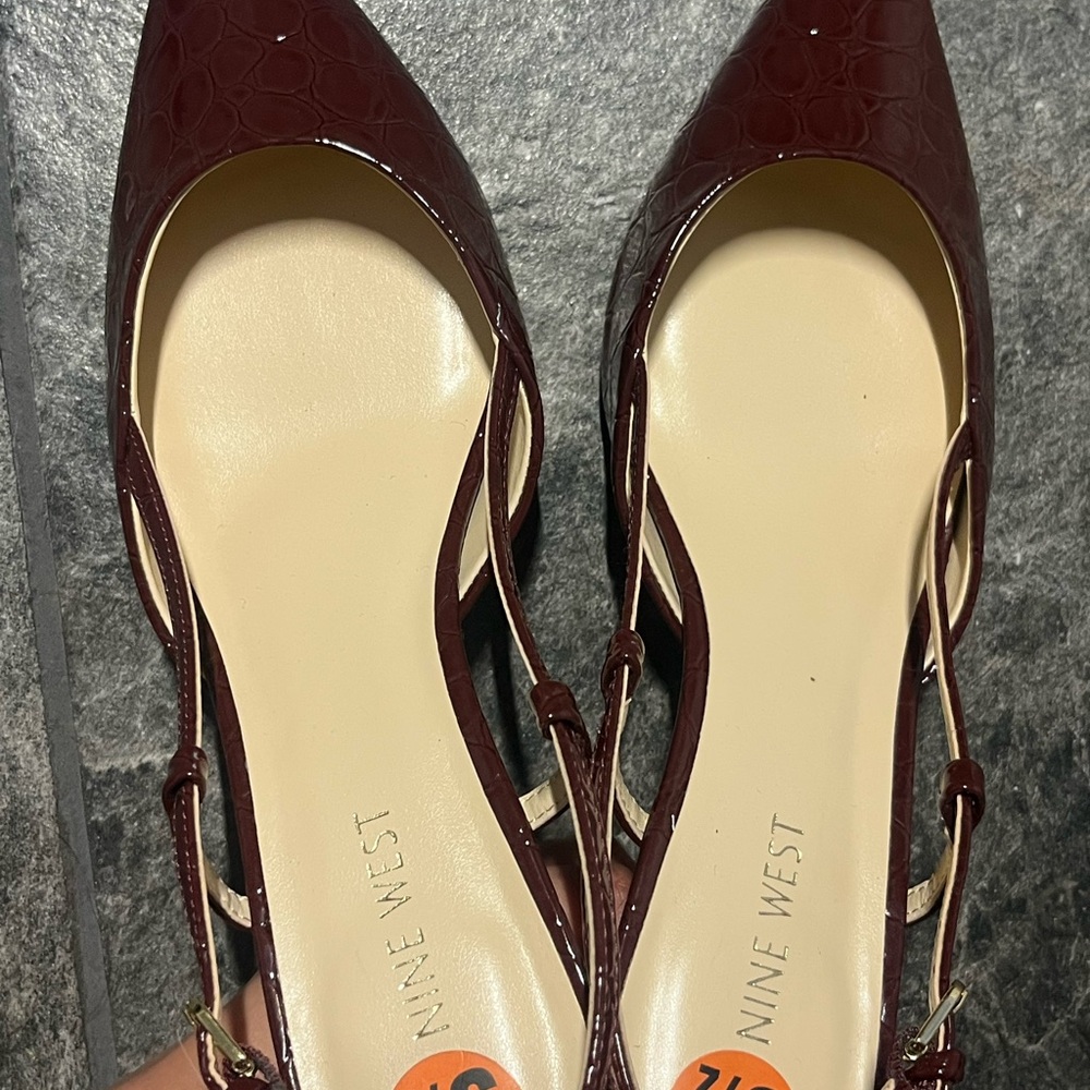 Nine West Red Croc Print Rillas Pump - Picture 6 of 9